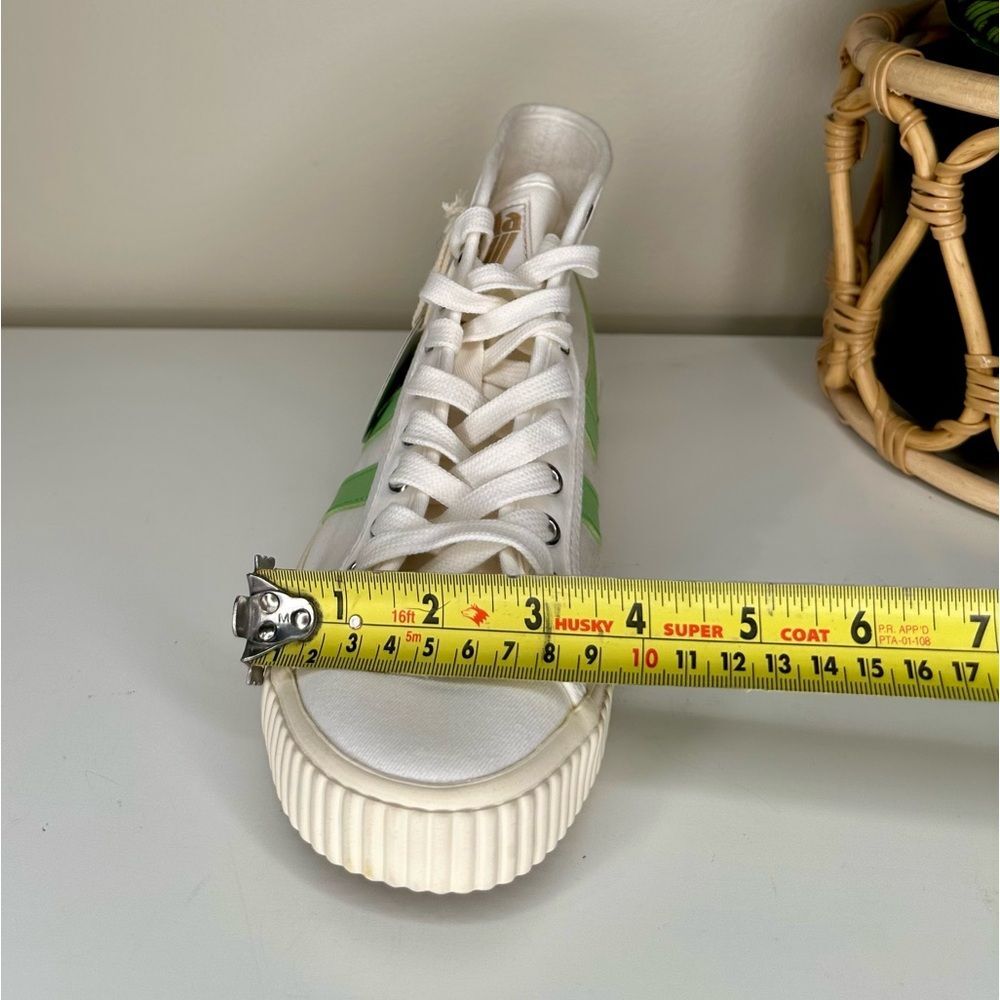 NWT Gola® Tennis Mark Cox High-Top Vegan Sneakers White Green Canvas Shoes Sz 7 - Picture 10 of 12